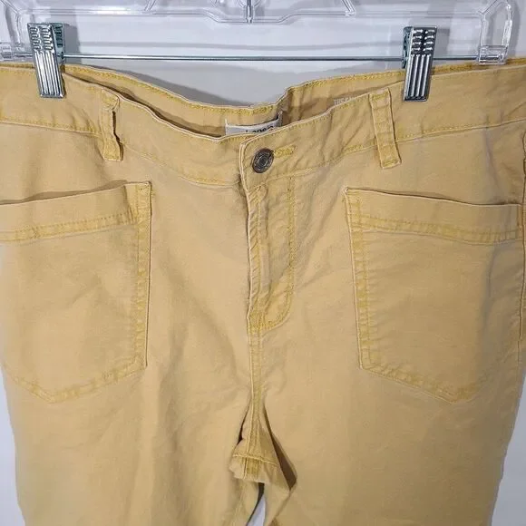 Kensie Jeans Yellow The Savannah High Rise Flare Crop 14/32 Casual Denim‎ - Picture 5 of 7